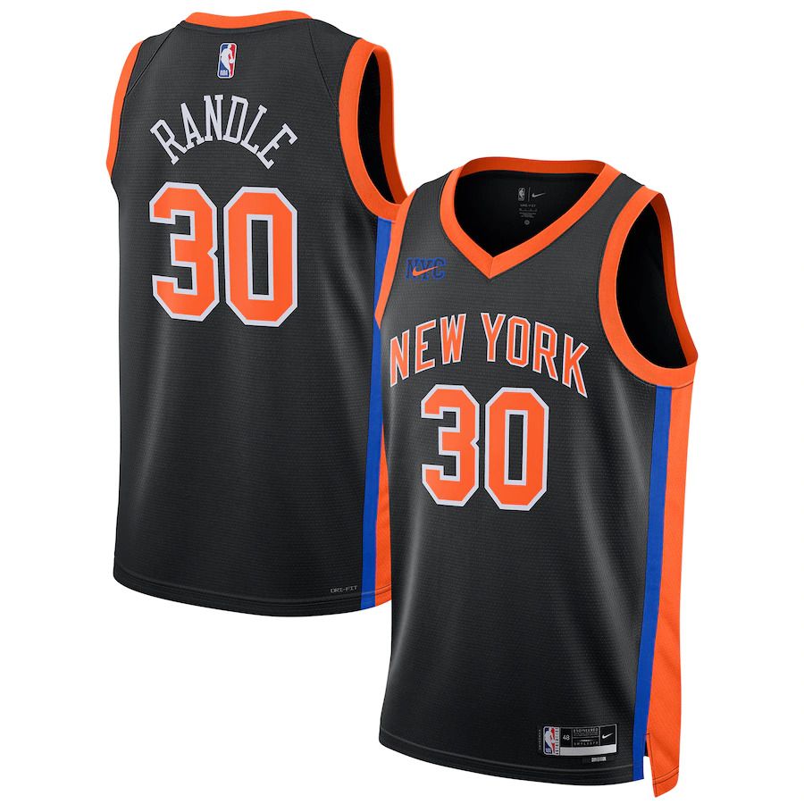 Men New York Knicks #30 Julius Randle Nike Black City Edition 2022-23 Swingman NBA Jersey->youth nba jersey->Youth Jersey